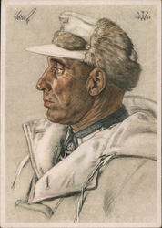 Sketch of Named Iron Cross Recipient, Winter Uniform Postcard