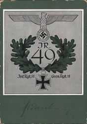 Knight's Cross, Iron Cross, w Laurel,  51st Infantry Postcard