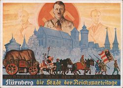 Third Reich, Nurnberg, City of the Nazi Party Convention, 1934, Hitler Postcard