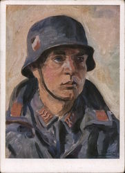 Art Exhibit of the Luftwaffe, "The Picture of War", Portrait of a Soldier Postcard
