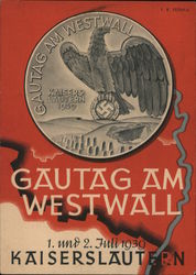 Regional Nazi Party Meeting on the West Wall, Kaiserslautern 1939, Eagle, Swastika Postcard