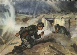 Engineers Repairing a Telephone Cable, Calendar for Benefit of Nazi Fund for War Victims Postcard