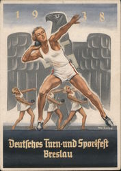 Breslau (Wroclaw Poland), German Athletic and Sports Festival, 1938 Postcard