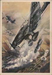 Dive-fighter-bomber on the Attack Postcard