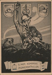 Third Motorized Company of Army Engineers Battalion Postcard