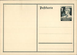 Printed Postage, 6 RM, Sturmabteilung (SA) Soldier, Swastika Postcard
