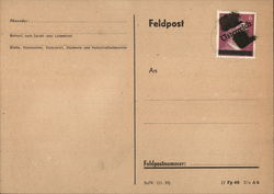 Feldpost, Soldier's Mail, with "Austria" Overlay on Stamp Postcard