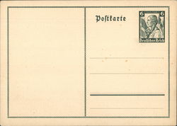 Unused German Nazi-era Postal Card Postcard