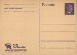Unused German Nazi-era Postal Card Postcard