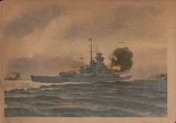 German Battleships "Gneisenau" and "Scharnhorst" Sink the English Aircraft Carrier "Glorious", North Atlantic Postcard