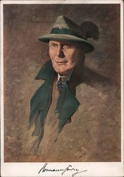 Portrait of Herman Goering in Hunting Gear, Hat, Postmark from Initernational Hunting Exposition, Berlin, 1937 Postcard