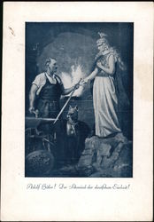 Propanganda, Hitler as Blacksmith, "Hitler, the Forger of German Unity!" Postcard