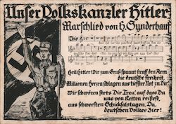 Propaganda Marching Song, "Our People's Chancellor Hitler" Postcard