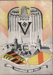 Propaganda, Stuttgart, "Fearless and Loyal" Nazi Germany Postcard Postcard Postcard