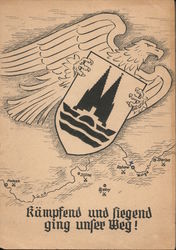 Map of Danube in Bulgaria, "We Made Our Way Fighting and Winning" Nazi Germany Postcard Postcard Postcard