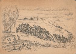 General Weis's Division, Column of Horse Drawn Equipment, Bulgaria Postcard