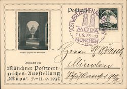 Munich Exhibit of Stamp Collections 1935, Swastika Stamp Postcard