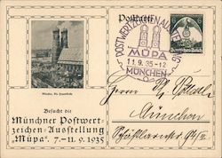 Munich Exhibit of Stamp Collections 1935, Frauenkirche, Church of Our Lady Postcard