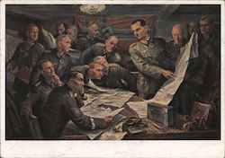 "Before the Battle", House of German Art, HDK, Officers Planning Tactics w Map Postcard