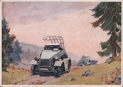 Armored Support Vehicle w Mobile Artillery, Wehrmacht Series 2 Postcard