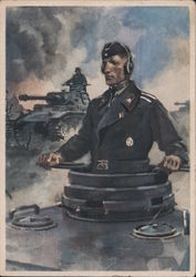 Tank Commander, Non-Commissioned Officer of the Army, Tank in Battle, Advance Troops Postcard