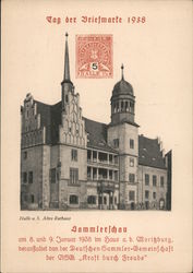 Halle, City Hall, Stamp Exhibit 1938 Postcard