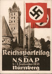 National Nazi Party Convention, Nuremberg 1933, Castle with Flags Postcard