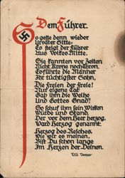 Propanganda, Poem Praising Hitler, "To Our Leader" Postcard
