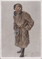"The Face of the Enemy", Soviet Soldier from Urals, Russian Soldier in Winter Gear Postcard