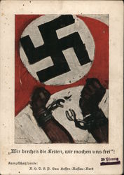 "We Will Break Our Chains and Make Ourselves Free", Swastika Flag Postcard