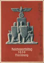 National Nazi Party Convention, Nuremberg, Nuernberg 1936, Medieval Knights w Sheld, Swastika Postcard