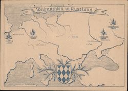 Feldpost Christmas in Russia, Eastern Front 1942, Map Postcard