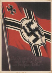 Nazi Flag w Swastika, "Victorious Flags and Symbols of the German Army" Series Nazi Germany Gottfried Klein Postcard Postcard Postcard