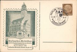 Sale and Exhibit for Postage Stamp Collectors,  Berlin 1938 Postcard
