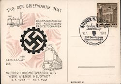 Stamp Collectors Conventuion, Vienna 1941, at the Locomotive Factory, Vienna Postcard