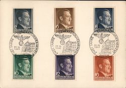 General Government of Poland, Six Different Hitler Stamps, rado,m Second Anniversary of Gen. Govt. Nazi Germany Postcard Postcar Postcard