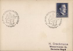 10th Anniversary, Mother and Child Assistance program, 1944, Krakow cancel, Hitler Stamp Postcard