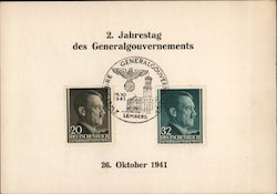 Second Anniversary of General Government of Poland, Lemberg Liviv Lvov Cancel 1941 Postcard
