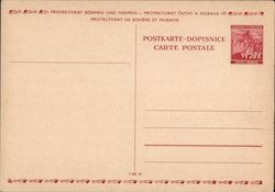 Protectorate of Bohemia and Moravia, Budweis, Ceske Budejovice,  Czechoslovakia Stamp Postcard