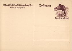Imprinted Stamp w Horse, Koenigsberg Prussia, Kaliningrad Russia, Fair of the East Postcard