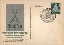 Saxony at Woprk, Dresden Stamp Exhibit, 1938 Postcard