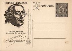 Frederick the Great, "The people that I love is the only god whom I serve." Postcard
