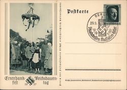 Nazi postal card Commemorating the Reich Thanksgiving Day, 1937 Nazi Germany Postcard Postcard Postcard