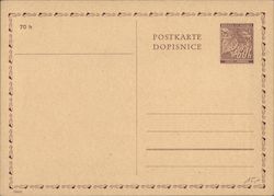 Blank Nazi-Era Postal Card (Czech) Postcard