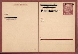 Blank Nazi-Era Postal Card - Overprinted Postcard