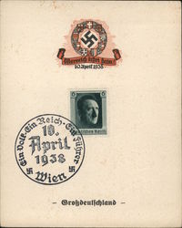 1938 Vienna Nazi Commemorative Card Postcard