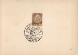 1939 Leipzig Flugplatz Commemrative Postal Card, Zeppelin Cancel Postcard