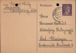 1942 German Postal Card Postcard