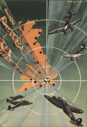 Radar image of planes from the italo-german forces Italy World War II Postcard Postcard Postcard