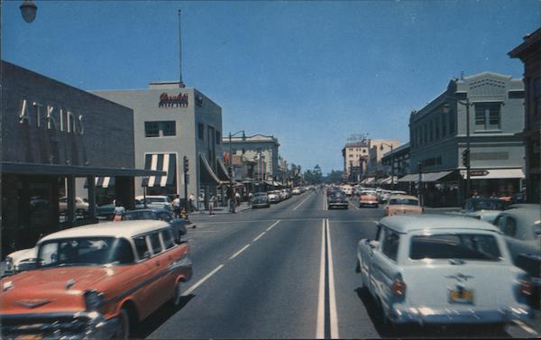 Looking Along University Ave. Palo Alto California